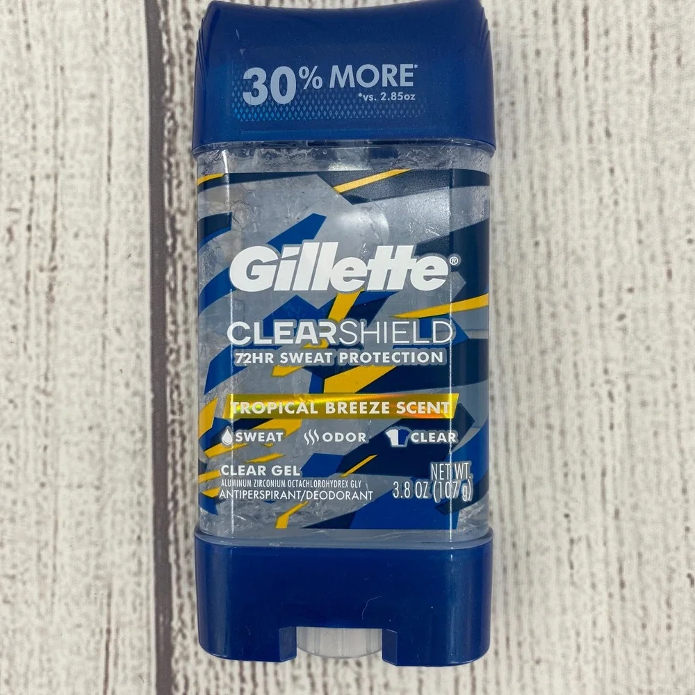 Gillette Clear Shield Deodorant Mens 3.8oz Tropical Breeze (5 Pack) Sport el